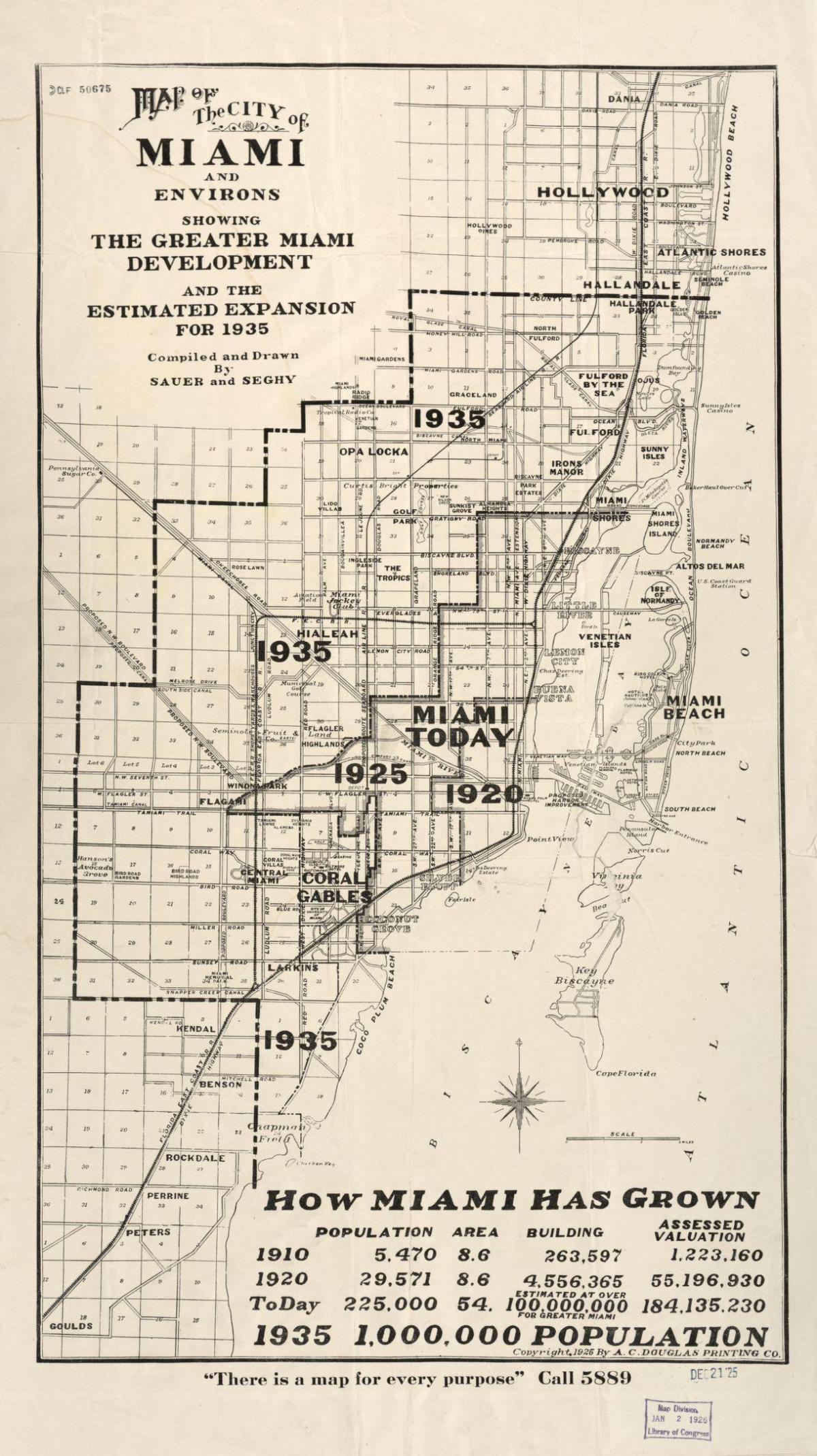 Mapa histórico de Miami
