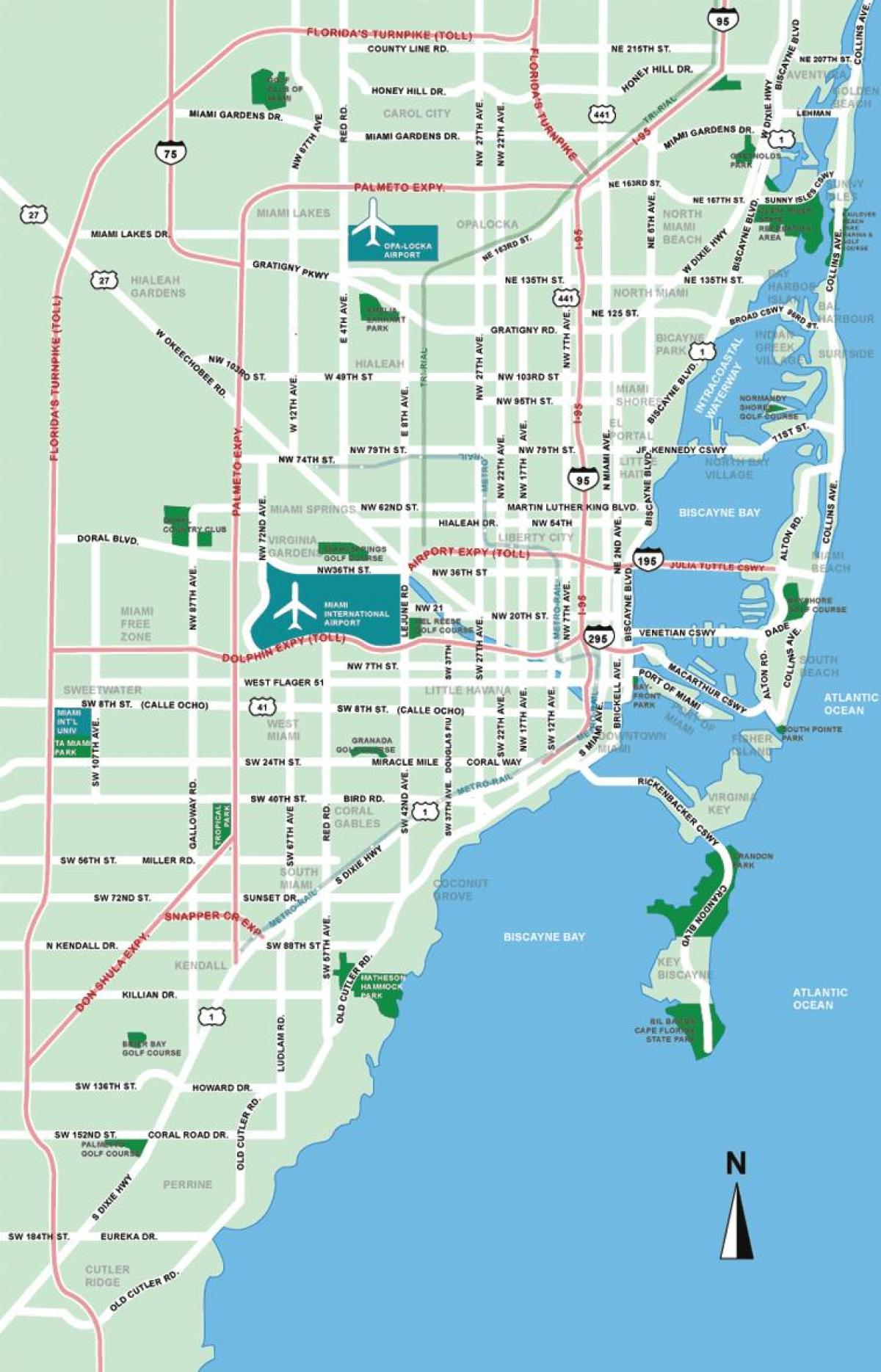 Mapa de la ciudad de Miami